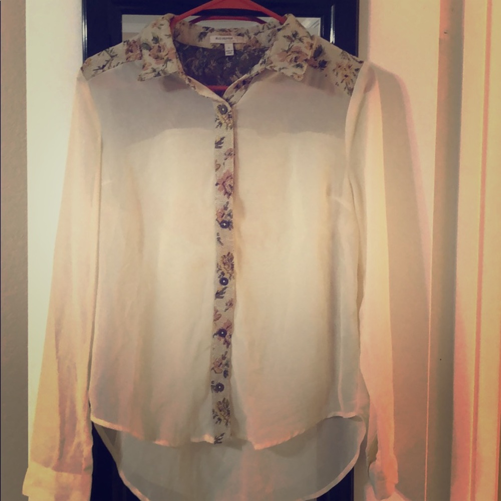 Sheer button up top